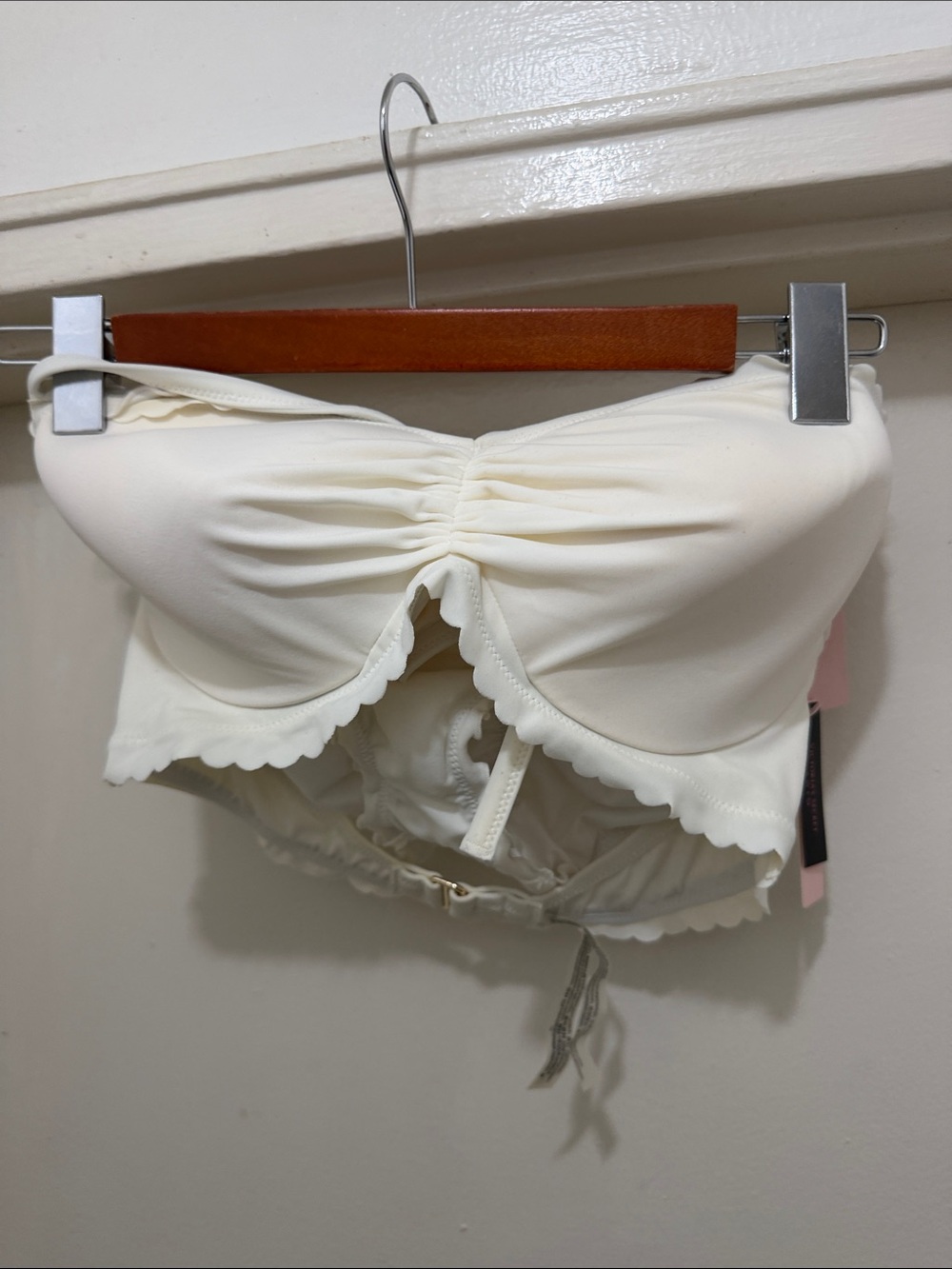 Victoria's Secret Cream Scalloped Bandeau Bikini Top